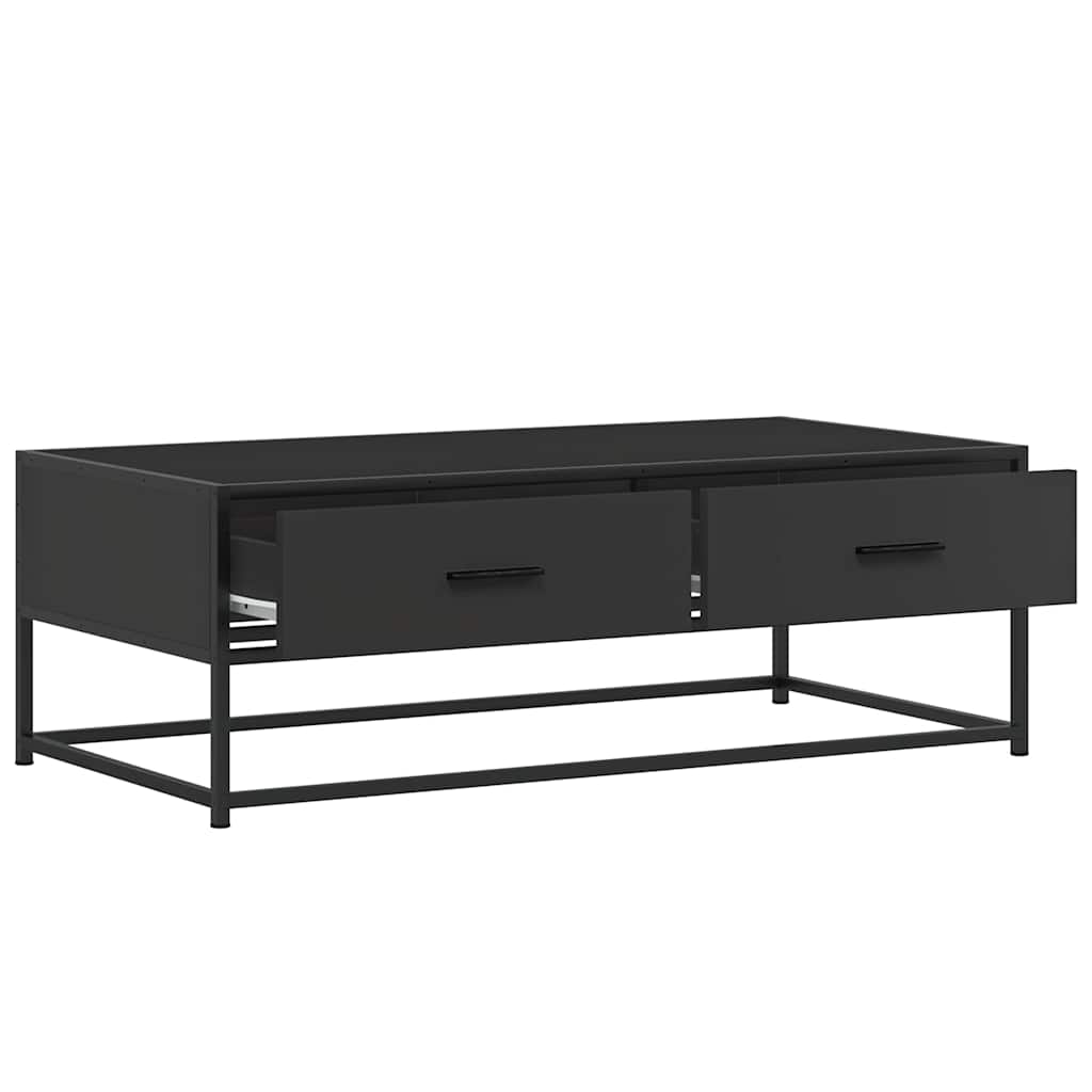 Stolić za kavu crni 100 x 50 x 35 cm konstruirano drvo i metal