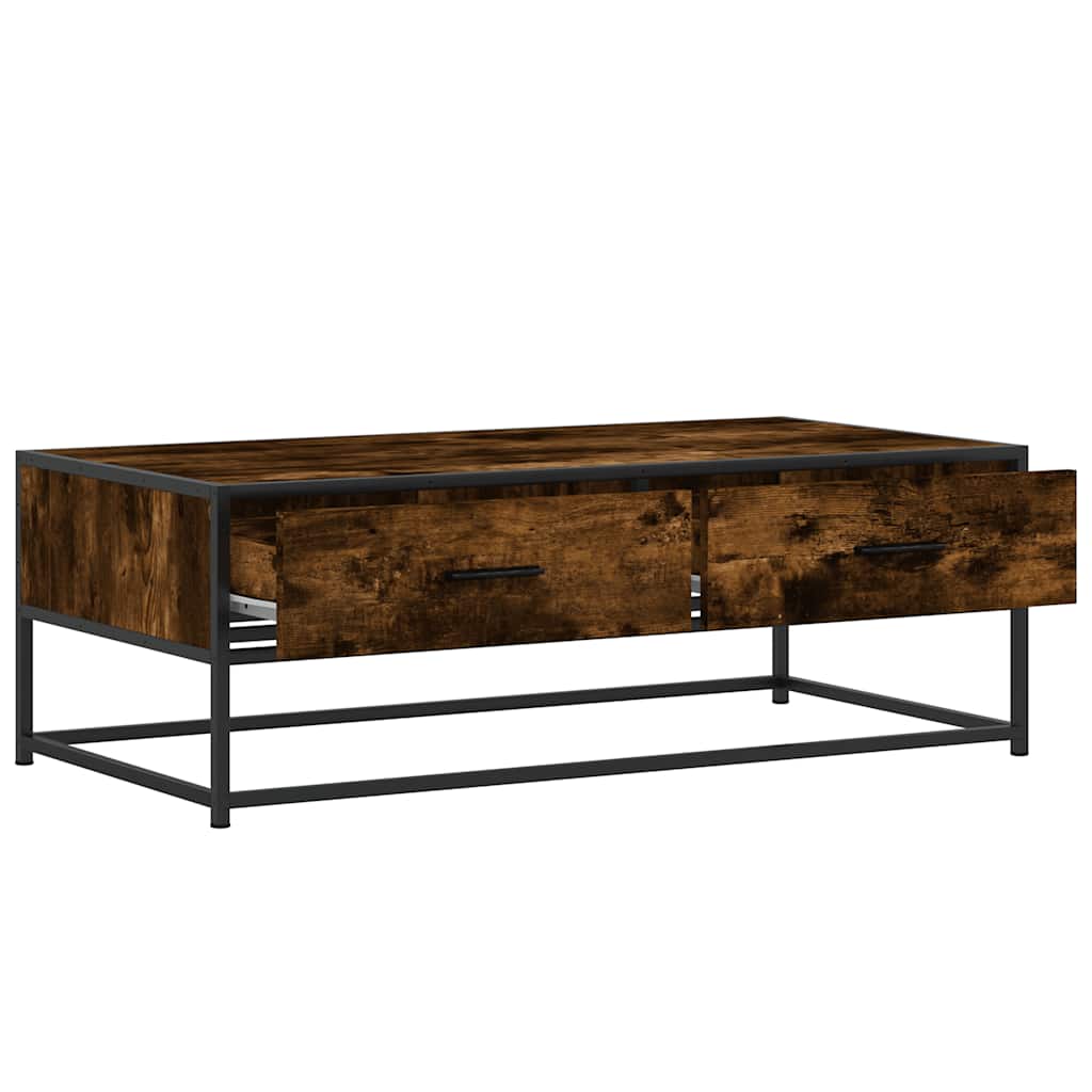 Stolić za kavu boja hrasta 100 x 50 x 35 cm od drva i metala