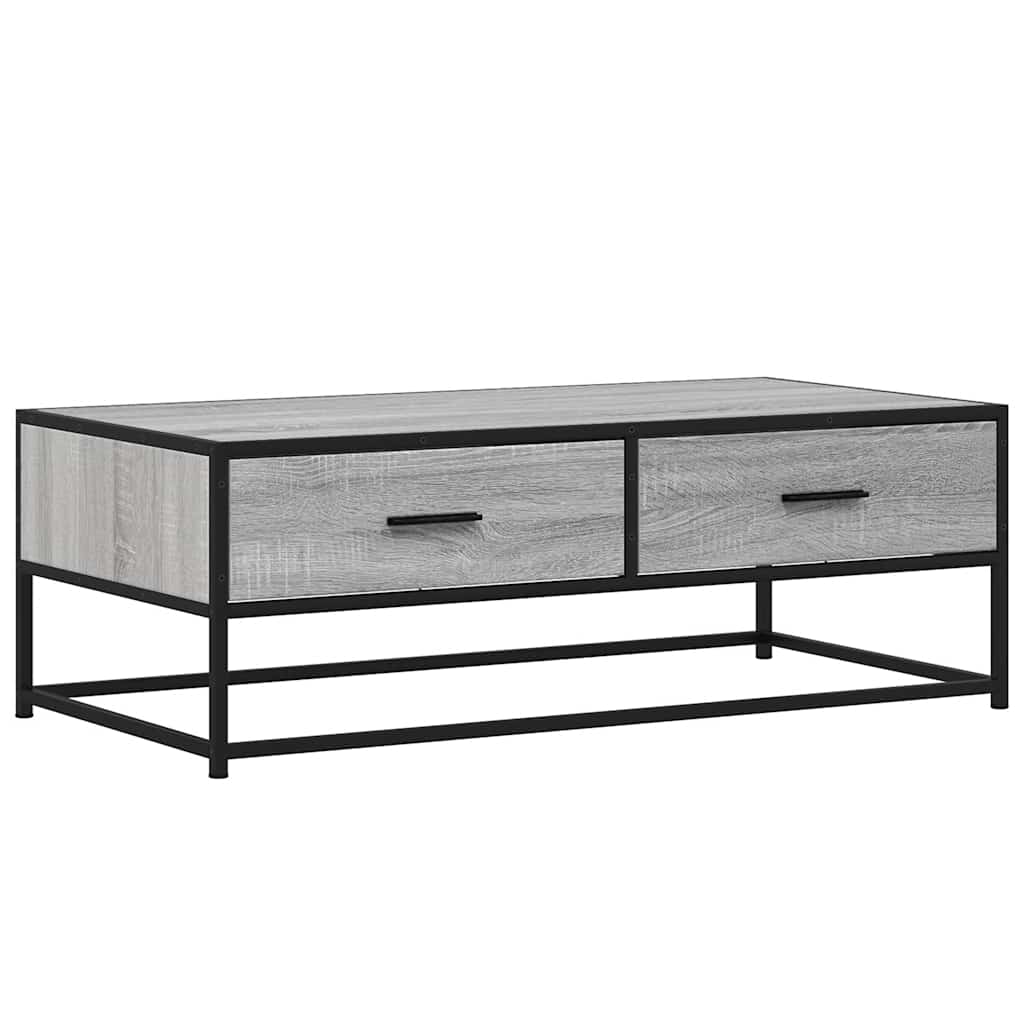Stolić za kavu siva boja hrasta 100x50x35 cm od drva i metala