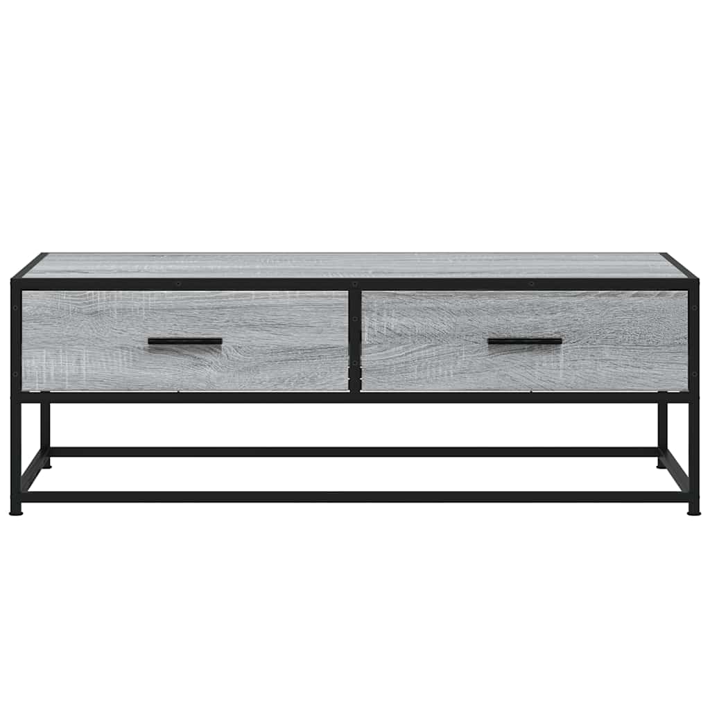 Stolić za kavu siva boja hrasta 100x50x35 cm od drva i metala