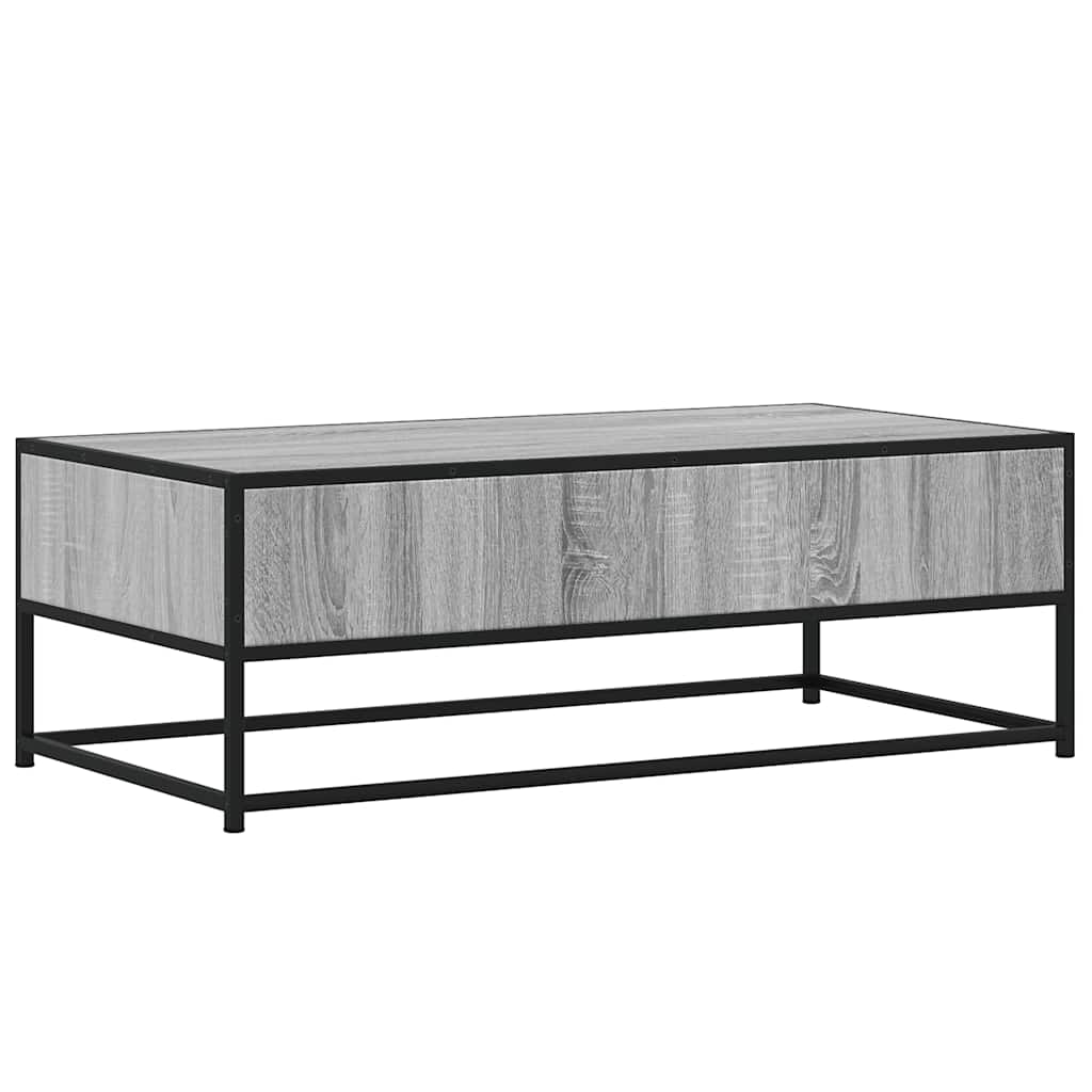 Stolić za kavu siva boja hrasta 100x50x35 cm od drva i metala