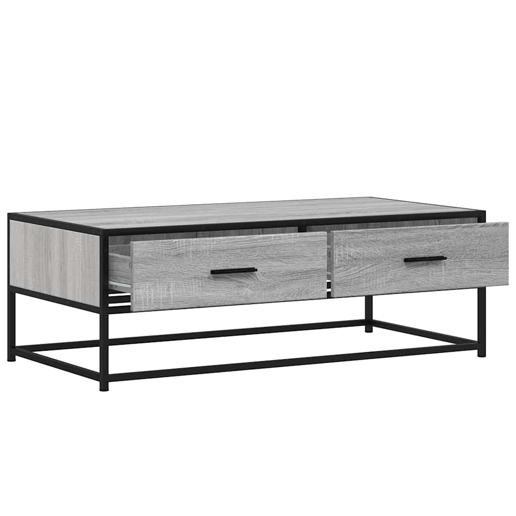 Stolić za kavu siva boja hrasta 100x50x35 cm od drva i metala