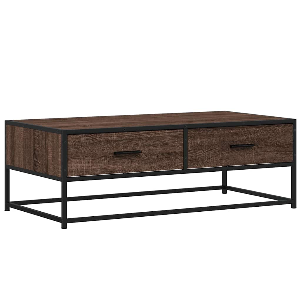 Stolić za kavu boja hrasta 100 x 50 x 35 cm od drva i metala