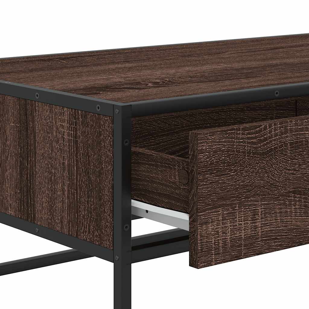 Stolić za kavu boja hrasta 100 x 50 x 35 cm od drva i metala