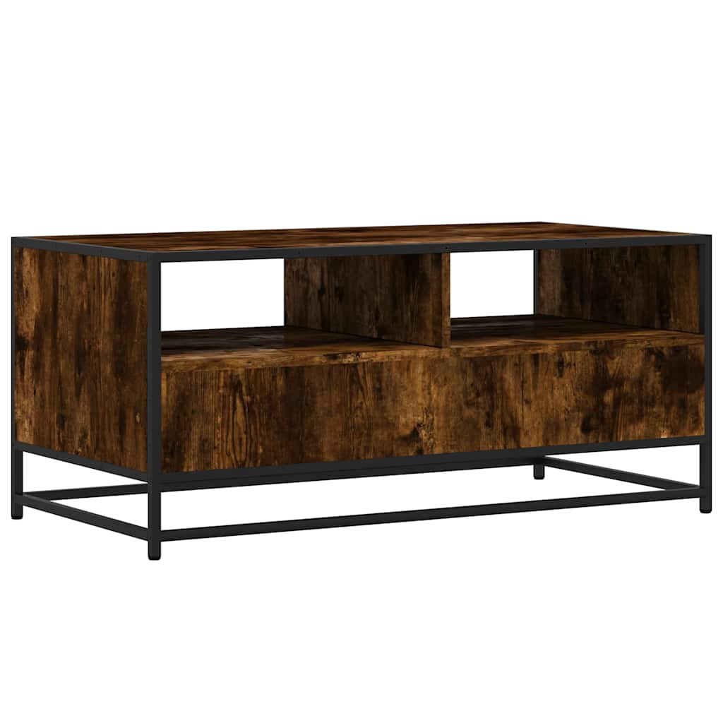 Stolić za kavu boja hrasta 100x50x45 cm od drva i metala