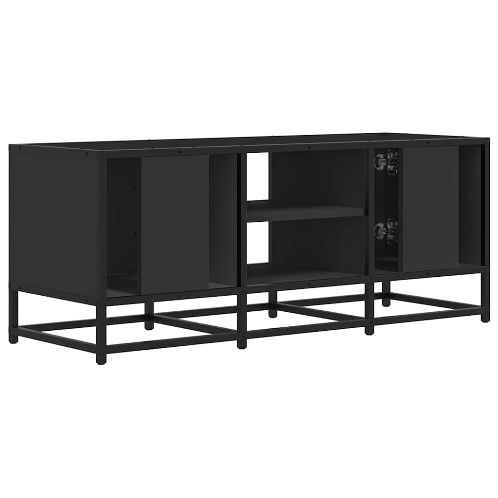 TV ormarić crni 100 x 35 x 41 cm konstruirano drvo i metal