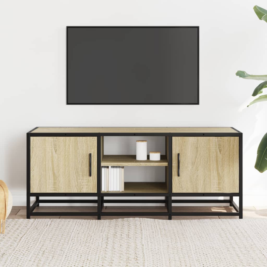 TV ormarić boja hrasta 100x35x41 cm konstruirano drvo i metal