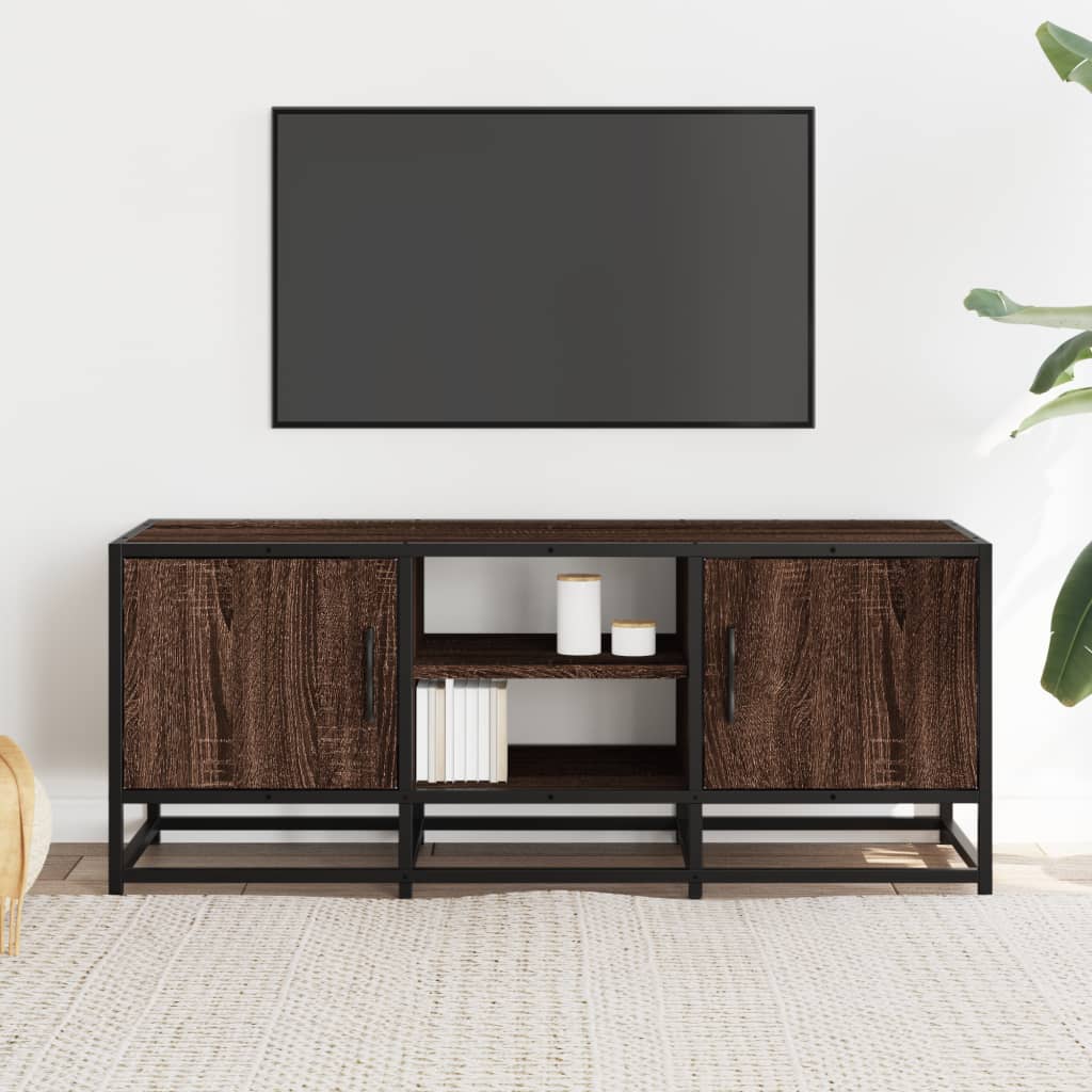 TV ormarić boja hrasta 100x35x41 cm konstruirano drvo i metal