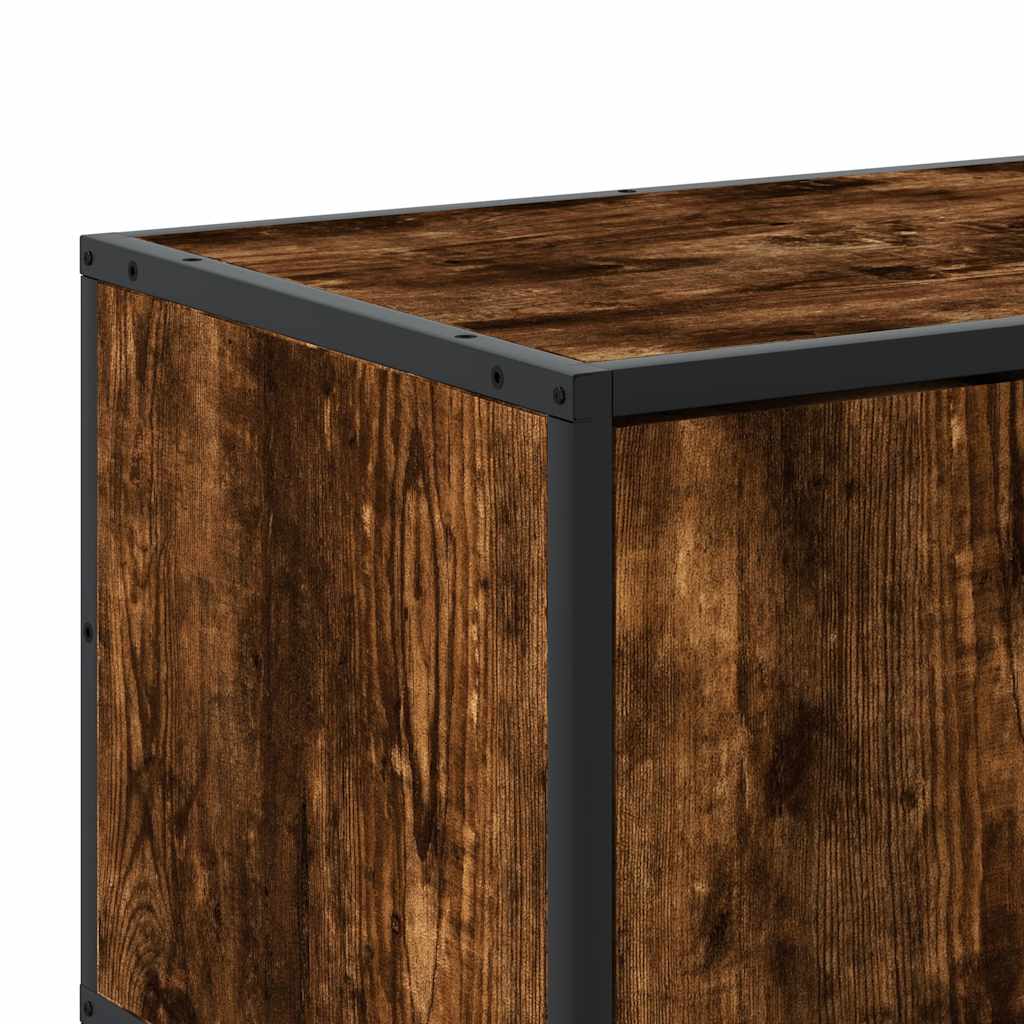 TV ormarić dimljeni hrast 120x35x41cm konstruirano drvo i metal