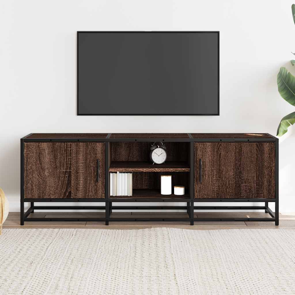 TV ormarić smeđi hrast 120x35x41 cm Konstruirano drvo i metal
