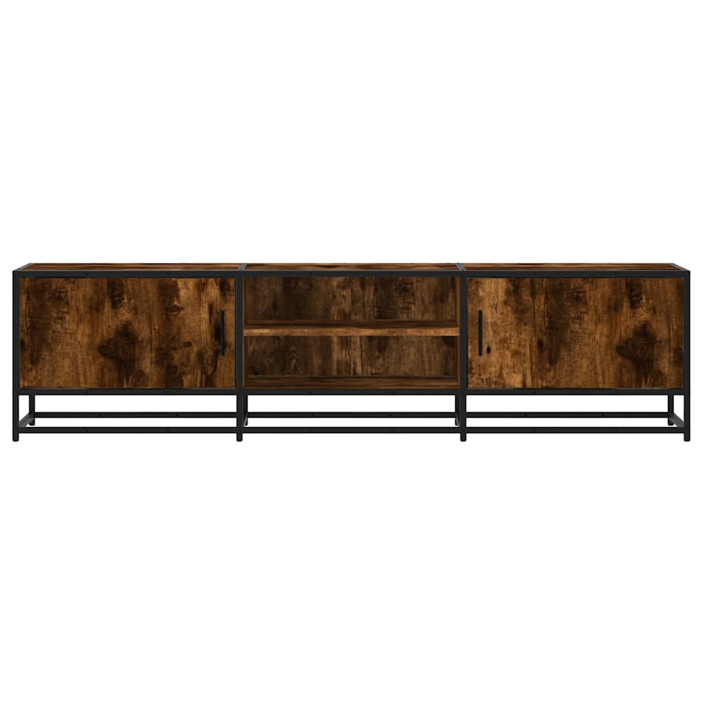 TV ormarić dimljeni hrast 160x35x41cm konstruirano drvo i metal