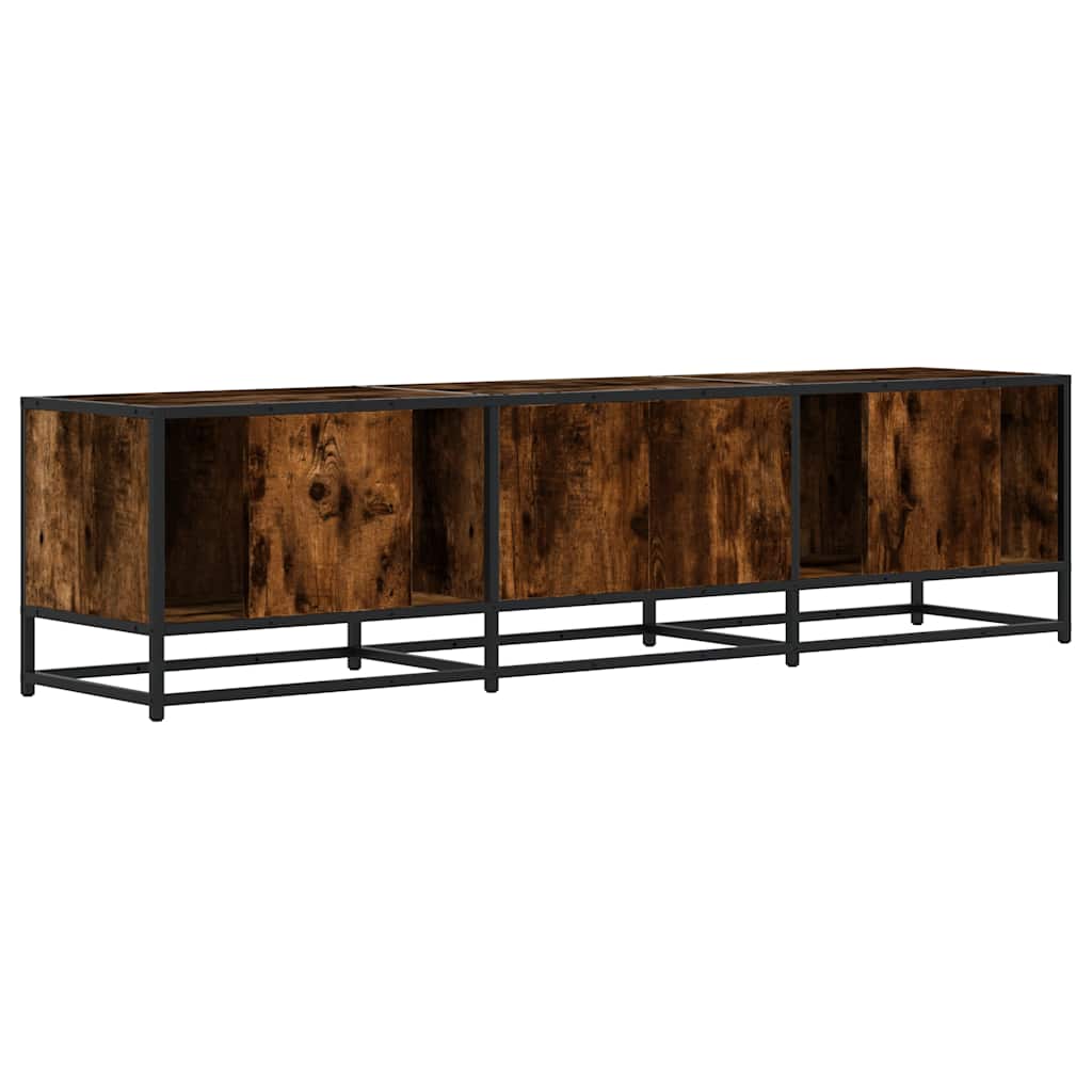 TV ormarić dimljeni hrast 160x35x41cm konstruirano drvo i metal