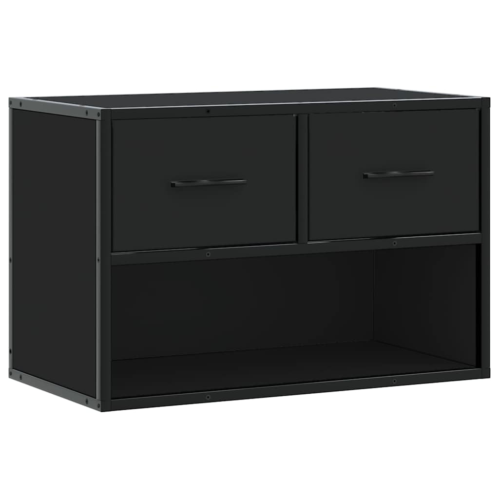 TV ormarić crni 60x31x39,5 cm konstruirano drvo i metal