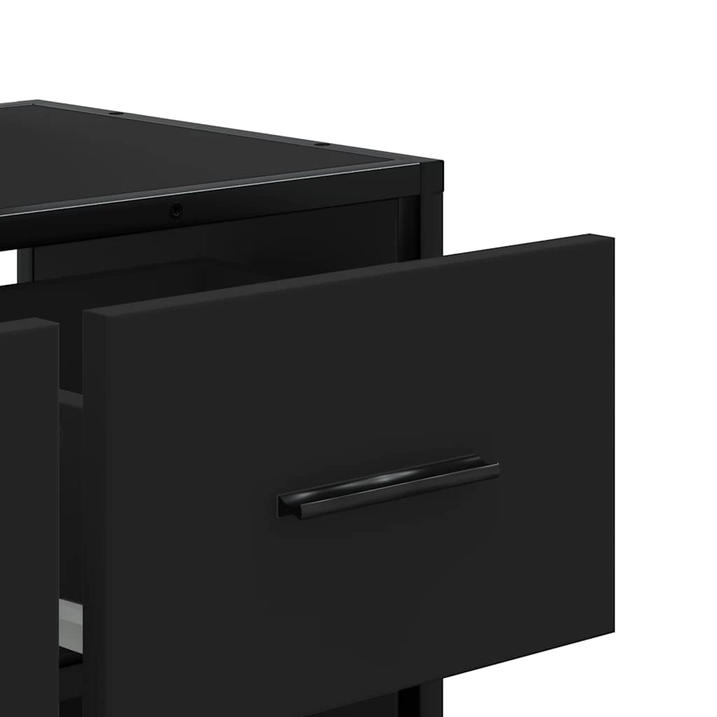 TV ormarić crni 60x31x39,5 cm konstruirano drvo i metal