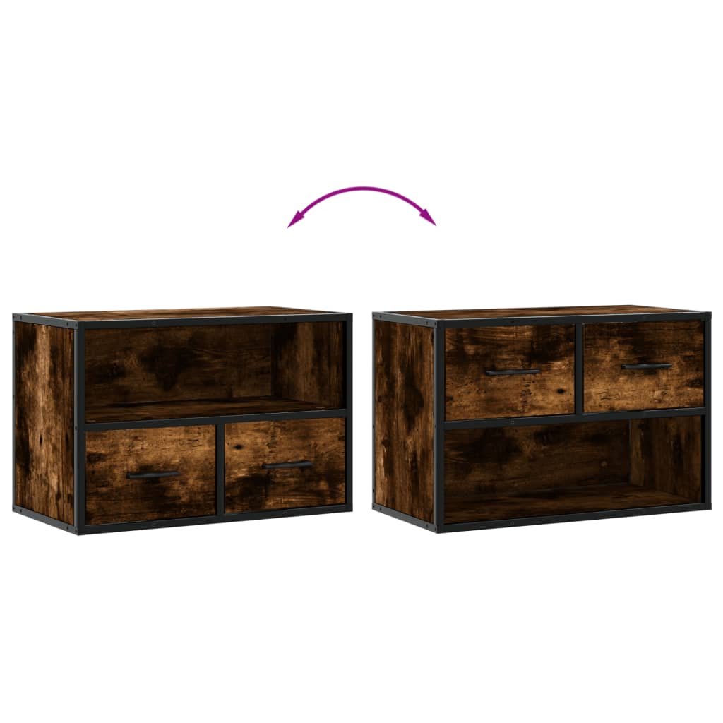 TV ormarić boja dimljenog hrasta 60x31x39,5 cm drveni i metal
