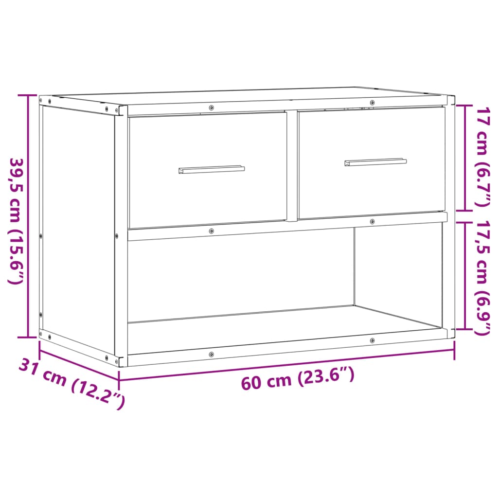 TV ormarić boja hrasta sonome 60x31x39,5 cm konstruirano drvo