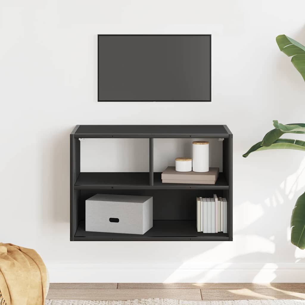 TV ormarić crni 60x31x39,5 cm konstruirano drvo i metal