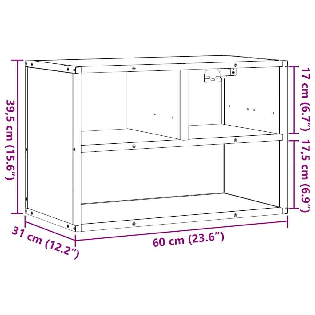 TV ormarić crni 60x31x39,5 cm konstruirano drvo i metal