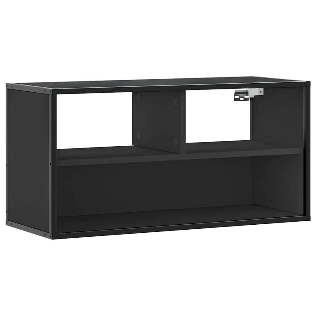TV ormarić crni 80x31x39,5 cm Konstruirano drvo i metal