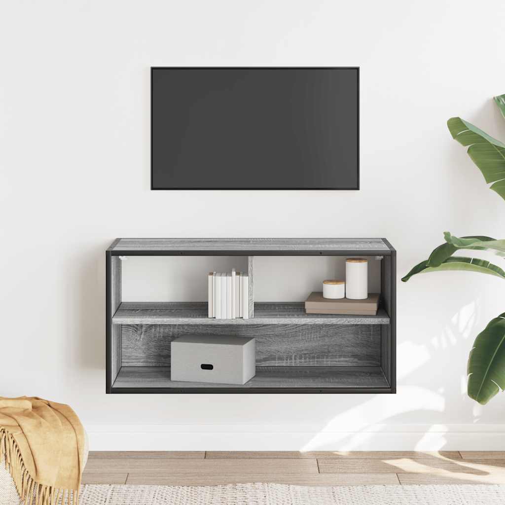 TV ormarić sivi Sonoma 80x31x39,5 cm Konstruirano drvo i metal