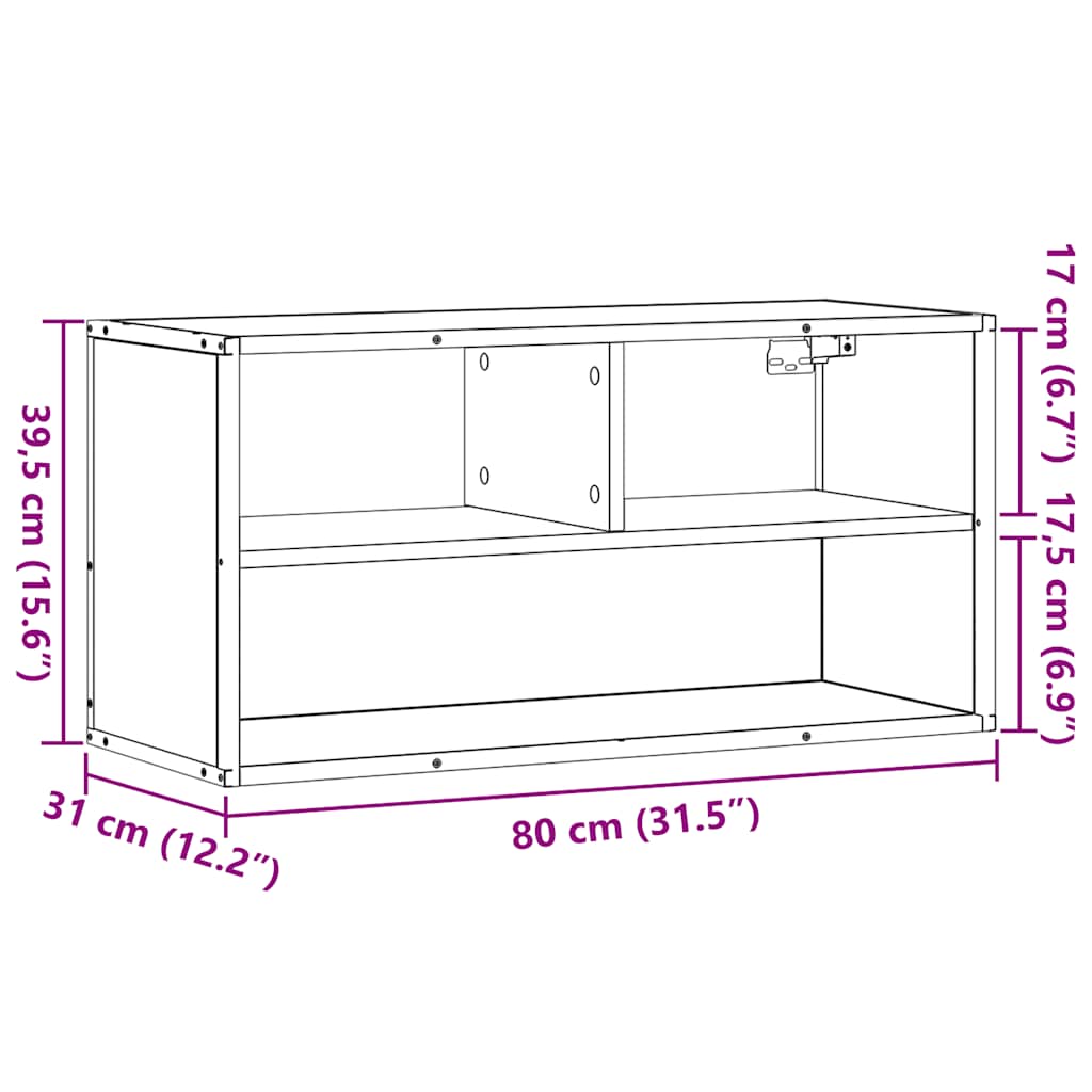 TV ormarić sivi Sonoma 80x31x39,5 cm Konstruirano drvo i metal
