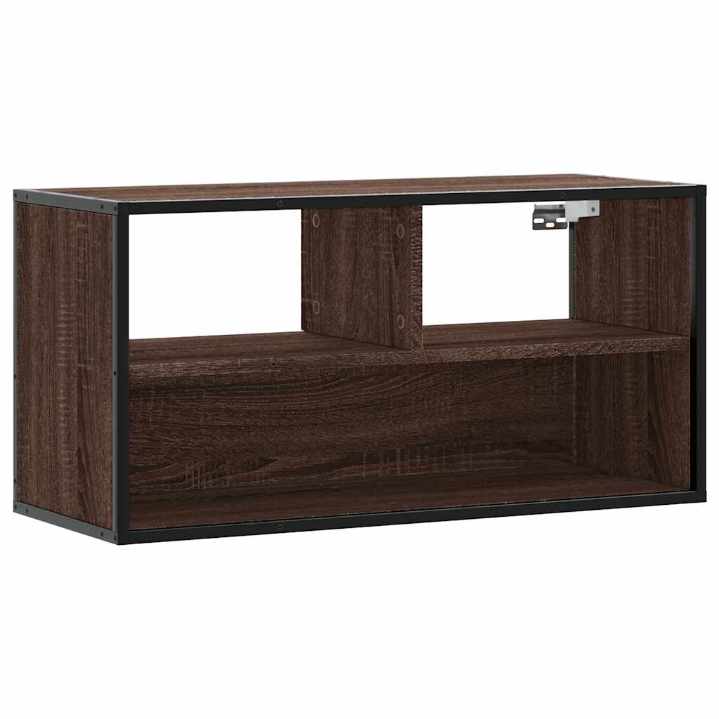 TV ormarić smeđi hrast 80x31x39,5 cm Konstruirano drvo i metal