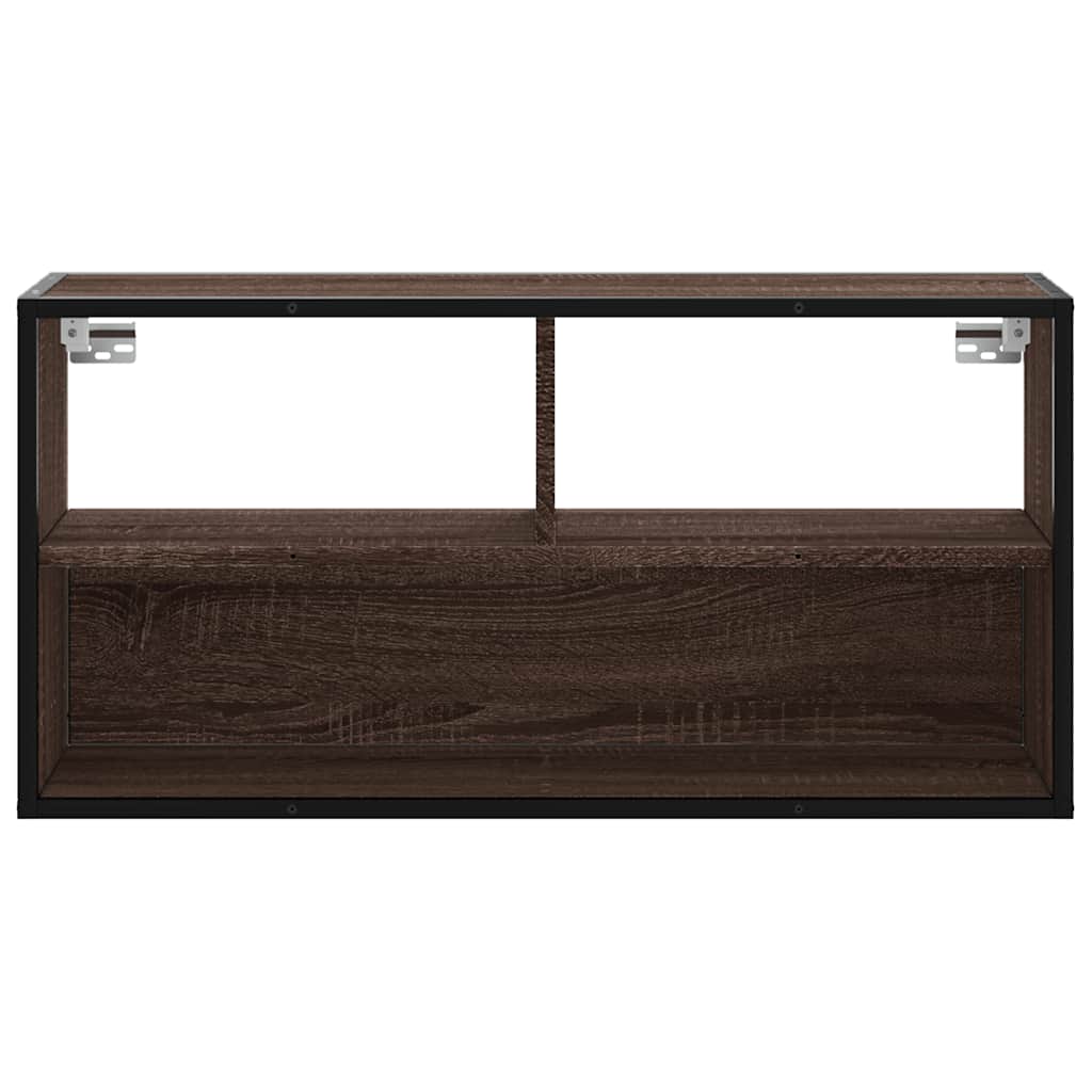 TV ormarić smeđi hrast 80x31x39,5 cm Konstruirano drvo i metal