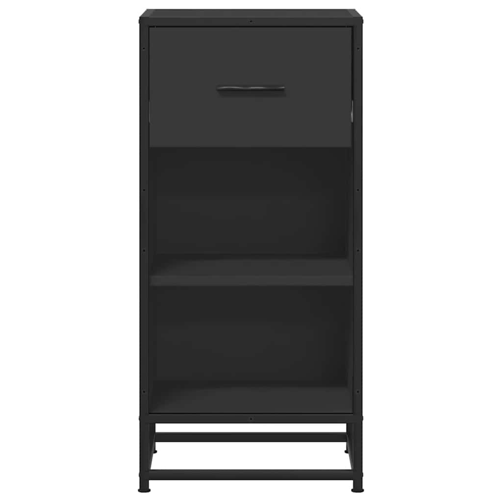 Komoda crna 35,5 x 35 x 76 cm konstruirano drvo i metal