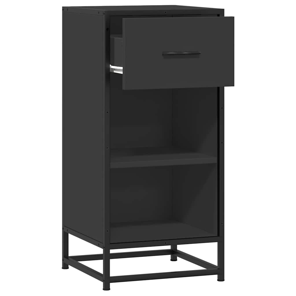 Komoda crna 35,5 x 35 x 76 cm konstruirano drvo i metal