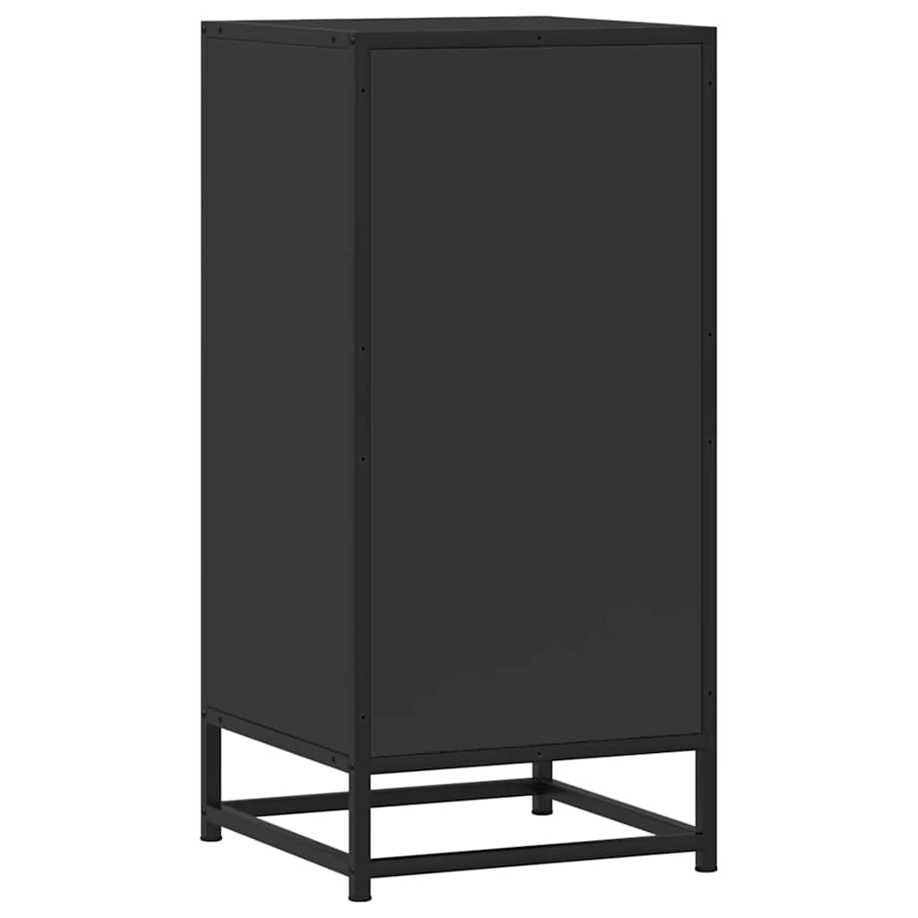 Komoda crna 35,5 x 35 x 76 cm konstruirano drvo i metal