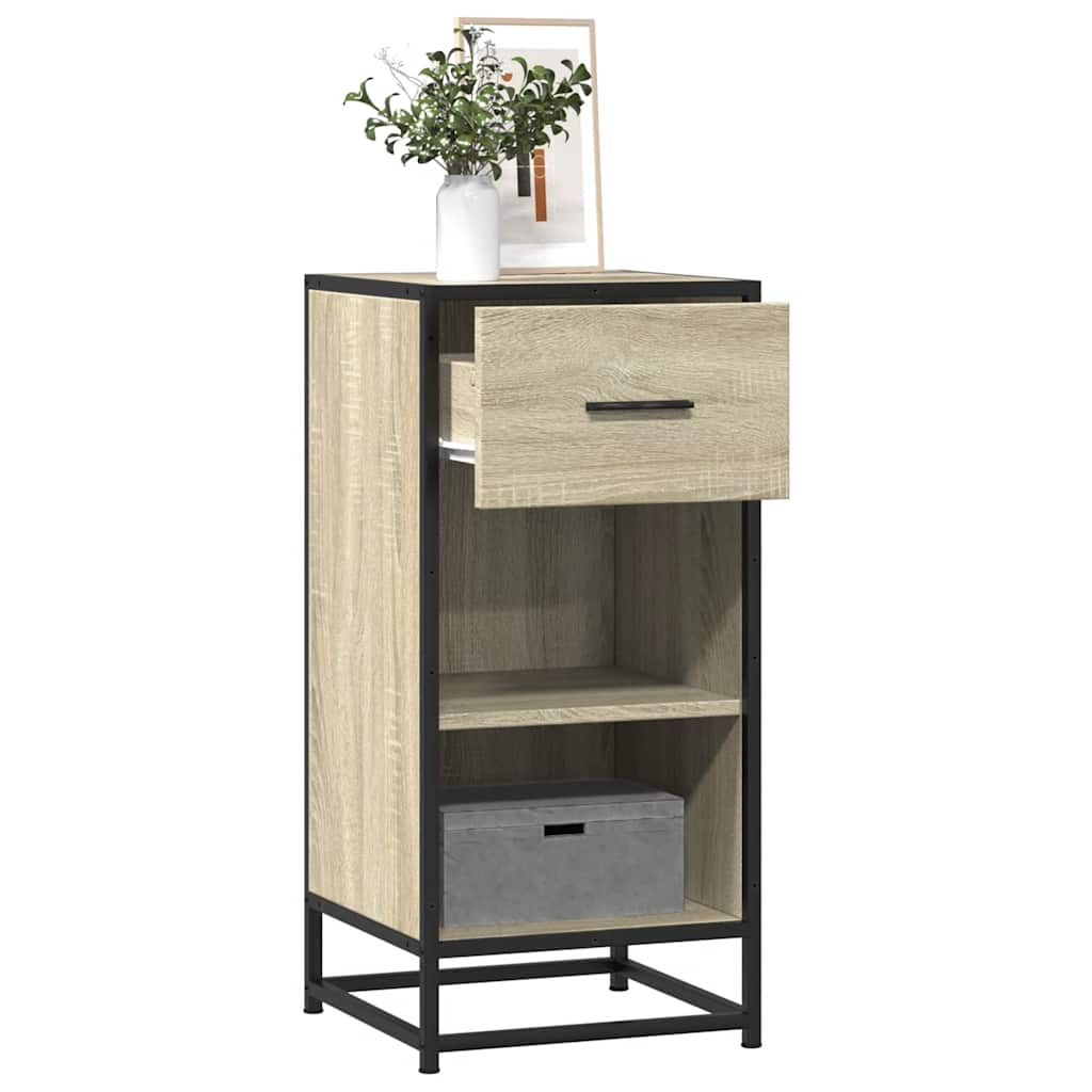 Komoda boja hrasta 35,5 x 35 x 76 cm konstruirano drvo i metal