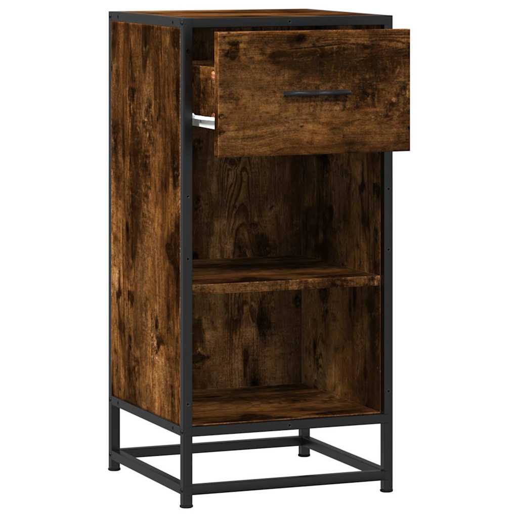 Komoda boja hrasta 35,5x35x76 cm konstruirano drvo i metal