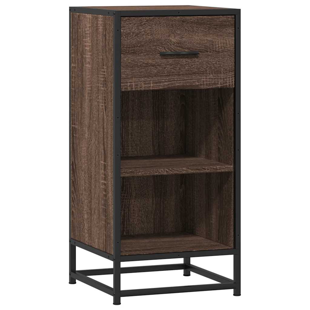 Komoda boja hrasta 35,5x35x76 cm konstruirano drvo i metal