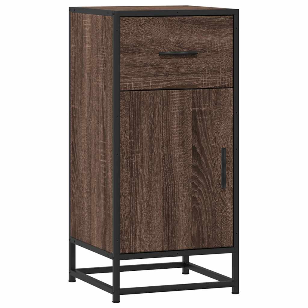 Komoda boja hrasta 35,5x35x76 cm konstruirano drvo i metal