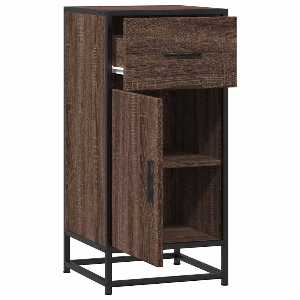 Komoda boja hrasta 35,5x35x76 cm konstruirano drvo i metal