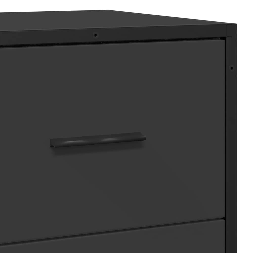 Komoda crna 68x35x76 cm konstruirano drvo i metal