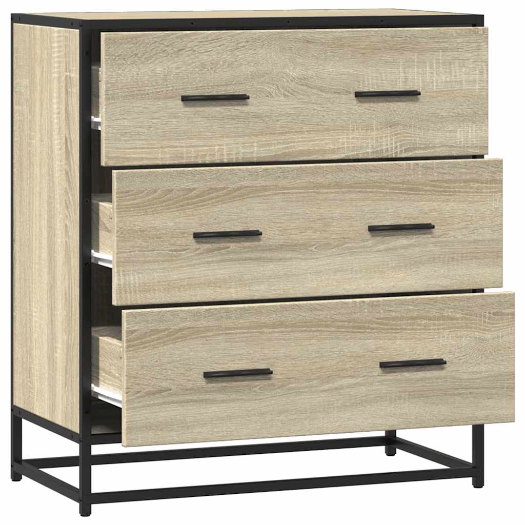 Komoda boja hrasta 68x35x76 cm konstruirano drvo i metal