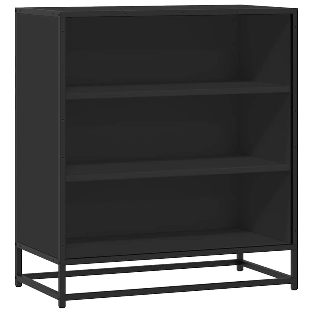 Komoda crna 68x35x76 cm konstruirano drvo i metal