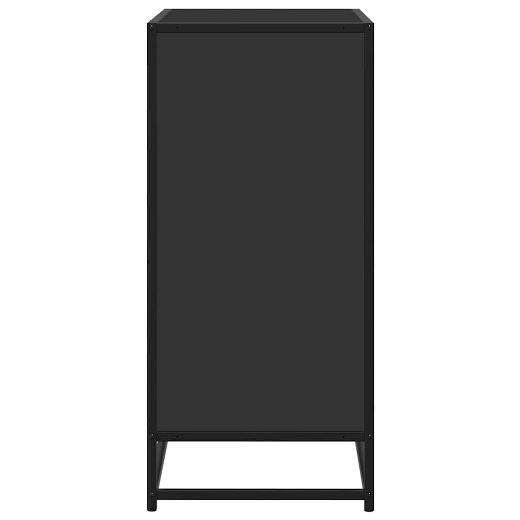 Komoda crna 68x35x76 cm konstruirano drvo i metal