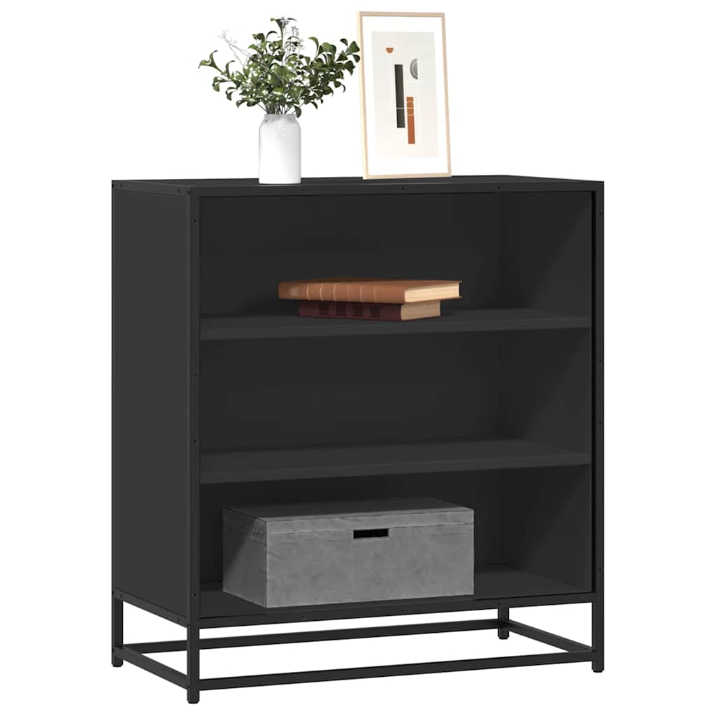Komoda crna 68x35x76 cm konstruirano drvo i metal