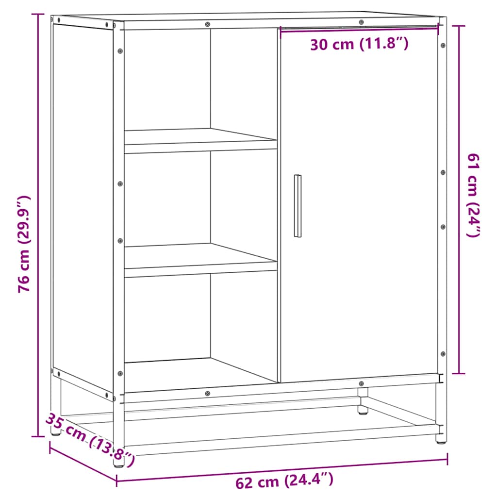 Komoda sonoma hrast 62x35x76 cm izrađeno drvo
