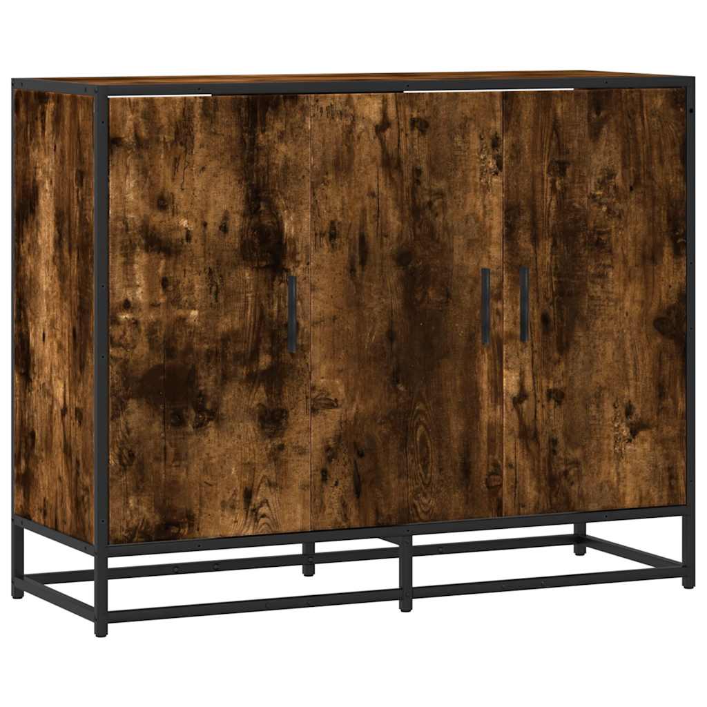 Komoda dimljeni hrast 94x35x76 cm konstruirano drvo