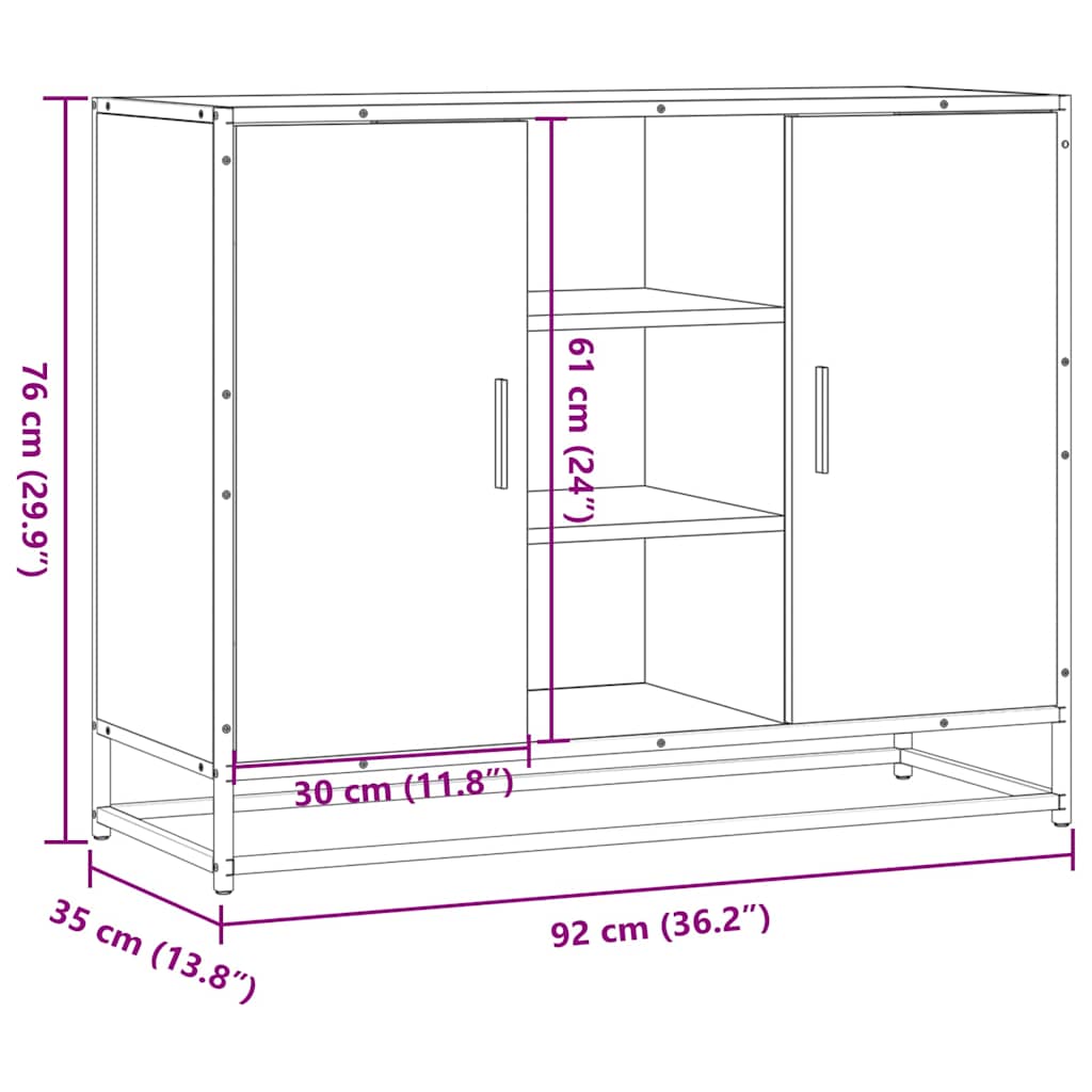 Komoda sonoma hrast 92x35x76 cm izrađeno drvo