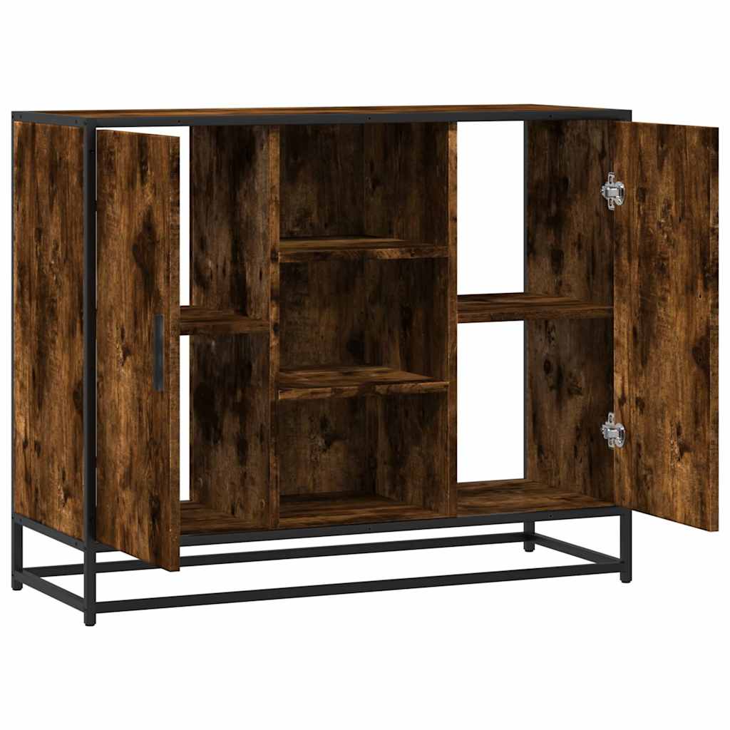 Komoda dimljeni hrast 92x35x76 cm konstruirano drvo