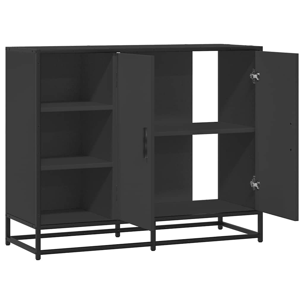 Komoda crna 92x35x76 cm od konstruiranog drva