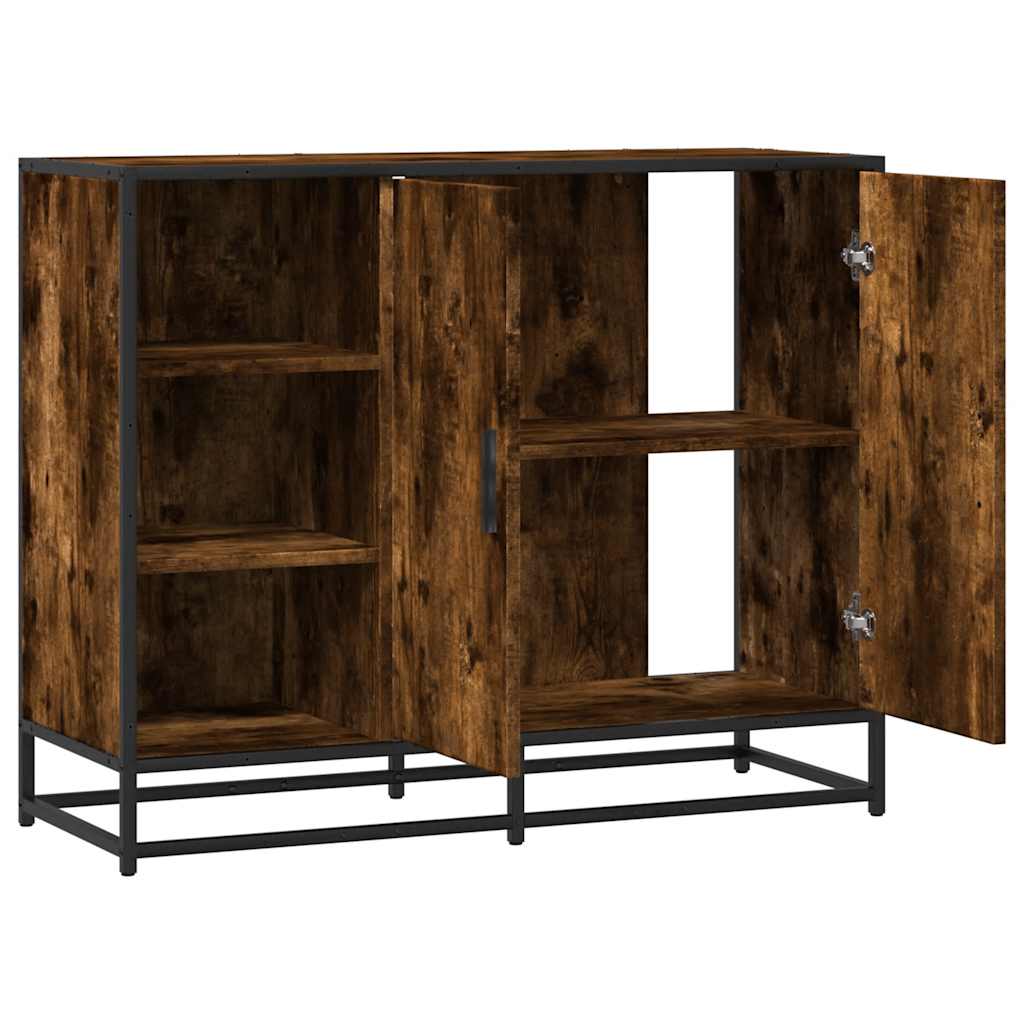 Komoda dimljeni hrast 92x35x76 cm konstruirano drvo