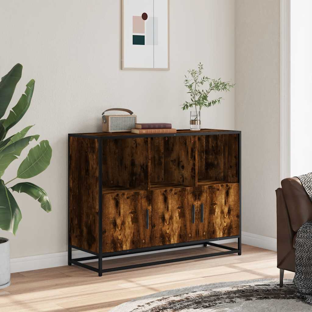 Komoda dimljeni hrast 100x35x76 cm konstruirano drvo