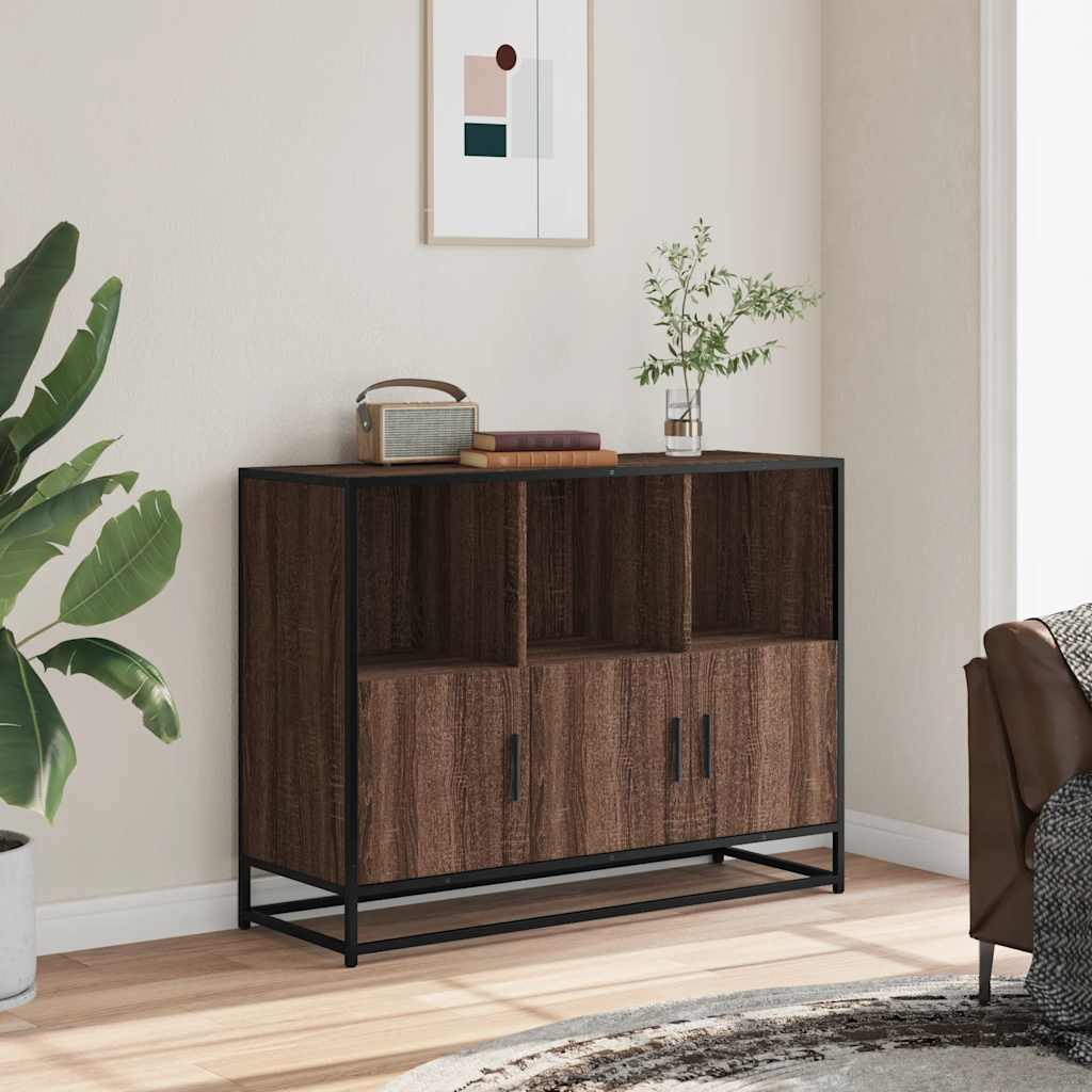 Komoda smeđi hrast 100x35x76 cm konstruirano drvo