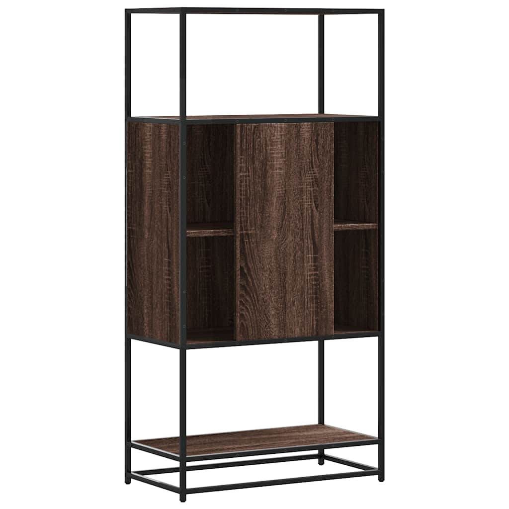 Visoka ploča smeđi hrast 68x35x139 cm Konstruirano drvo i metal