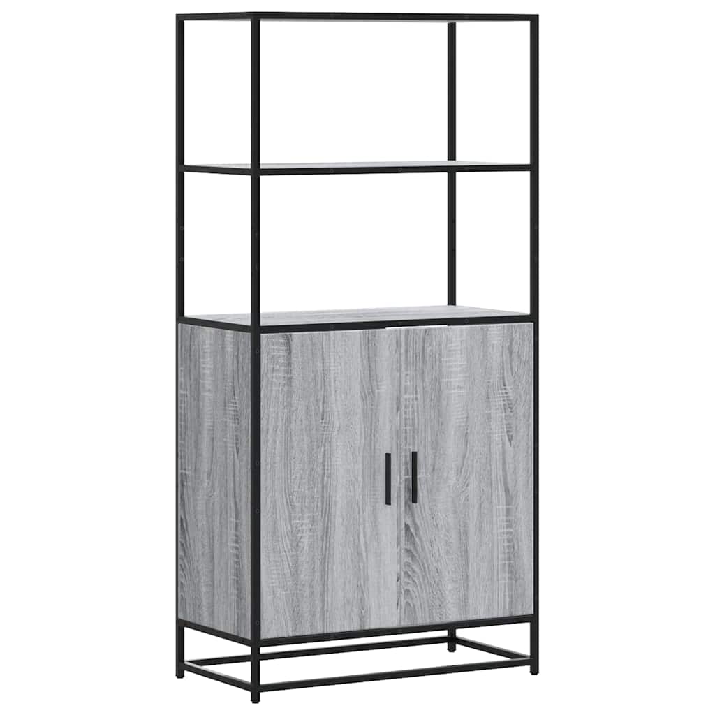 Visoka ploča siva Sonoma 68x35x139 cm Konstruirano drvo i metal